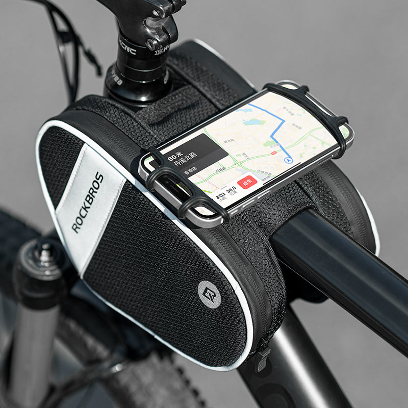 ROCKBROS Bike Front Frame Phone Mount Bike Pouch with 360° Rotation Phone Holder