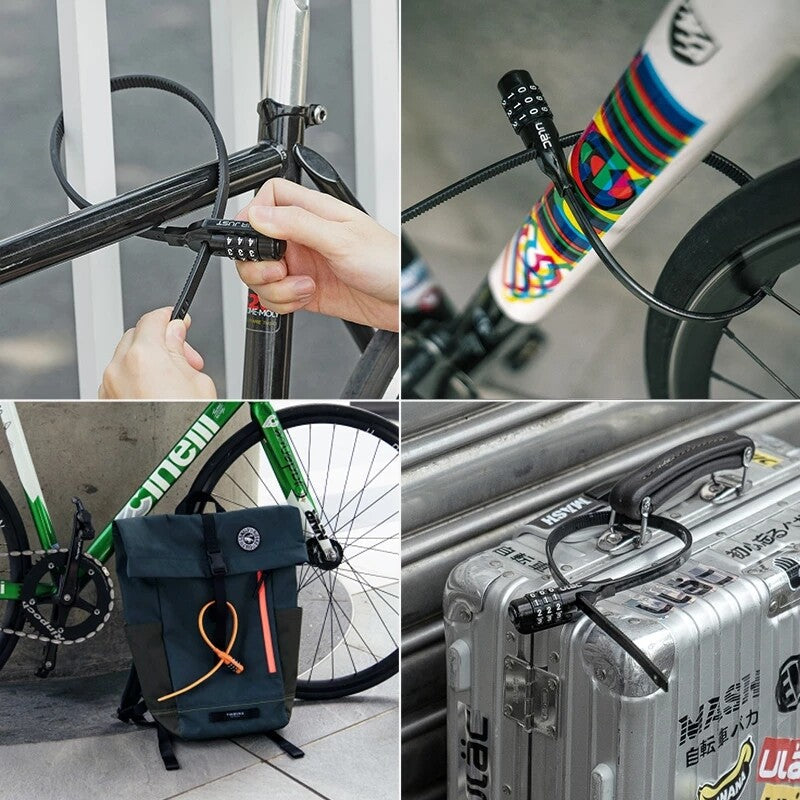 ROCKBROS ULAC Bike Helmet Lock 3-Digit Code Password Lock Portable MTB Bike Lock With Key - ROCKBROSUSA