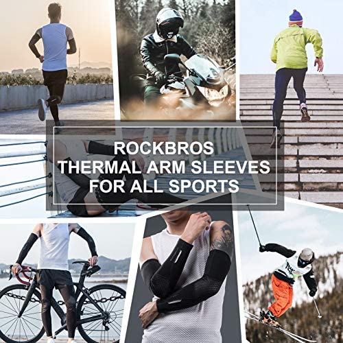 ROCKBROS Thermal Arm Sleeves Cycling Arm Warmers for Men Women Winter Arm Cover