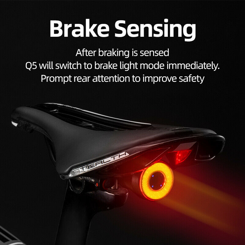 ROCKBROS Q5 Smart Brake Tail Light USB Rechargeable Waterproof