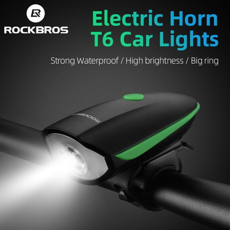 ROCKBROS Ultralight Front Bike Light with Electric Bell 7588-BL/OR/R/GR - ROCKBROSUSA