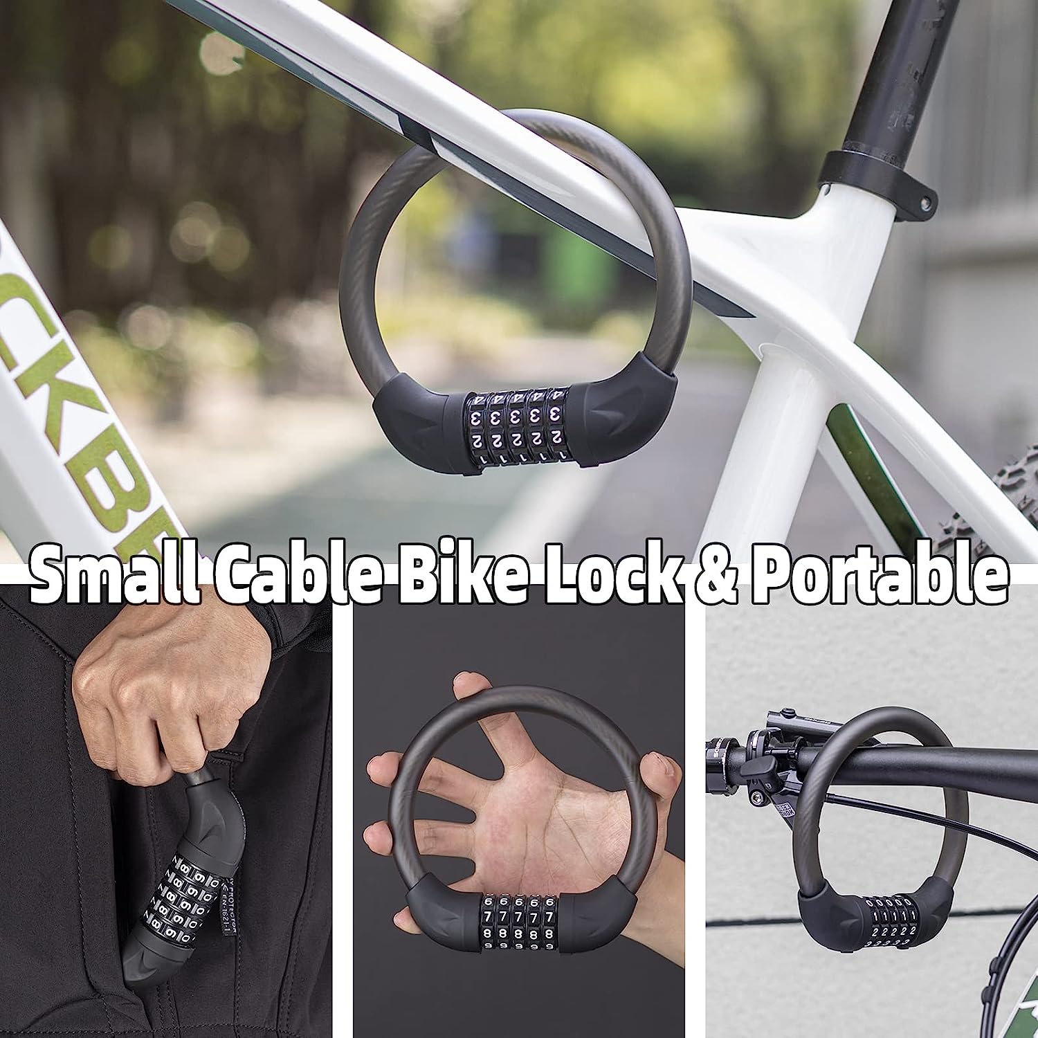 Small bike lock cable sale