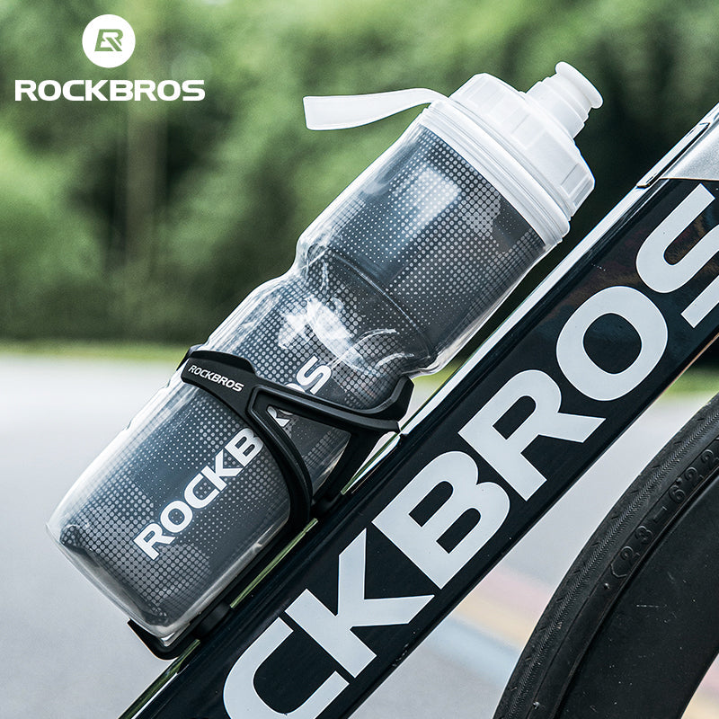 ROCKBROS Insulated Bike Water Bottles Keep Water Cool Leak-Proof Bicycle Water Bottle with Handle Cycling Water Bottle Easy to Squeeze