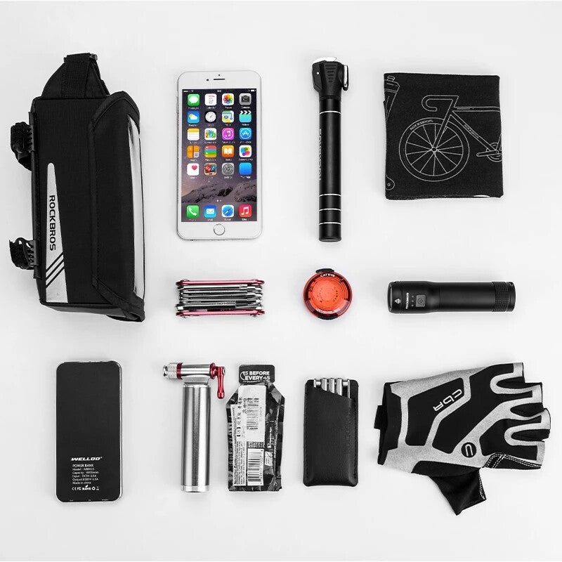 ROCKBROS Bicycle Phone Bag 1.3L 6.2in Magnetic Frame Bag Bike Pouch - ROCKBROSUSA