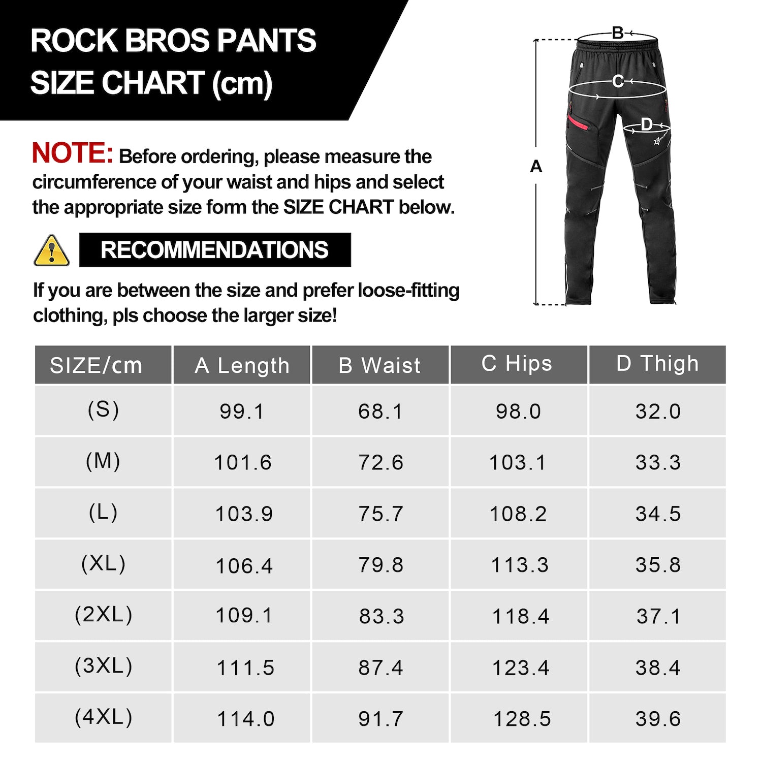 ROCKBROS Windproof Thermal Fleece Winter Athletic Bike Pants