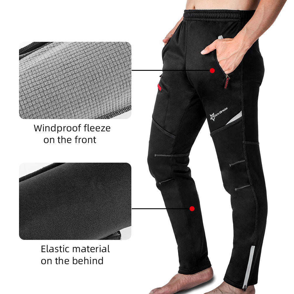 ROCKBROS Windproof Thermal Fleece Winter Athletic Bike Pants