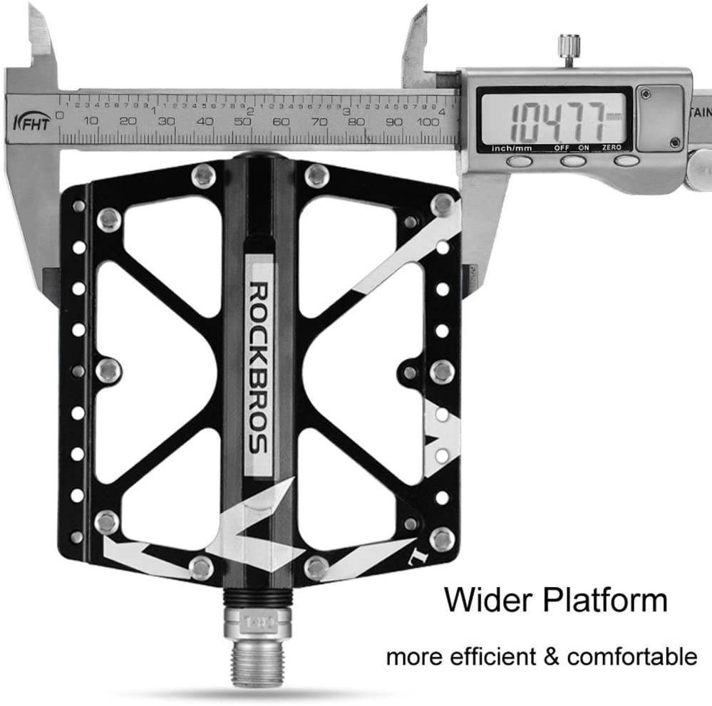 ROCKBROS Large Size Mountain Bicycle Aluminium Alloy Pedals-BLACK