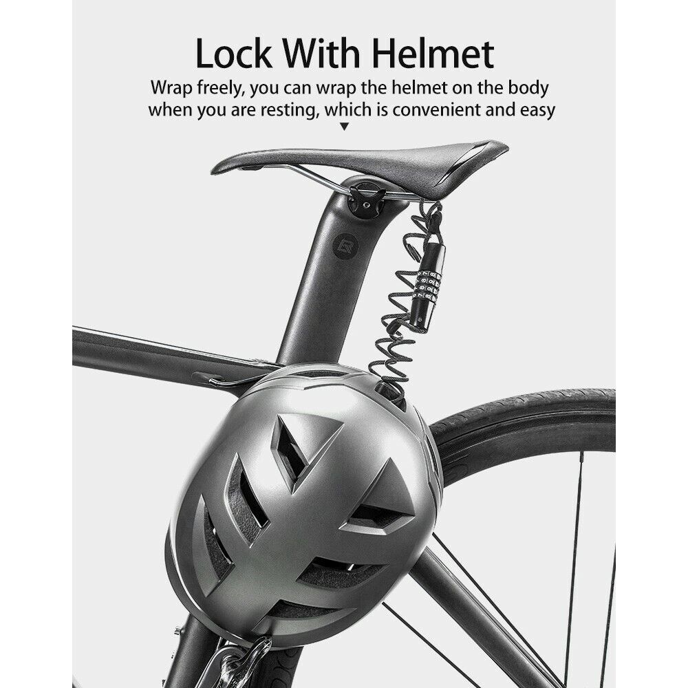 ROCKBROS 1.5m Mini Bicycle Cable Lock - Anti-theft, Password Security