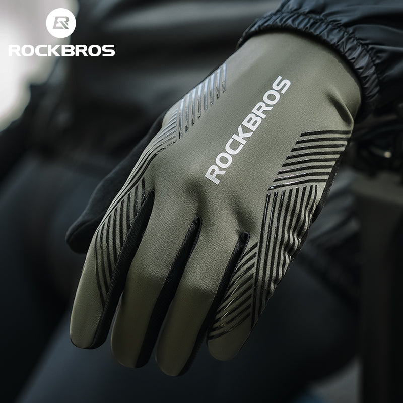 Guanti Invernali Da Bici ROCKBROS Uomo E Donna – Termici, Touchscreen, Antiscivolo – Per MTB, Trekking E Lavoro – Nero/Verde