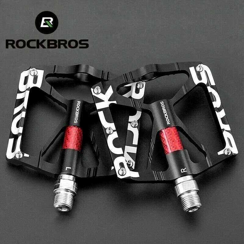 ROCKBROS Lightweight Flat Bike Pedals in Various Colours (Pair)