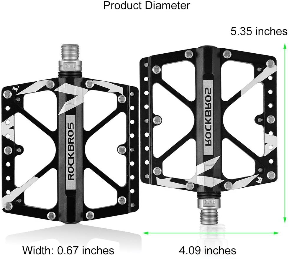 ROCKBROS Large Size Mountain Bicycle Aluminium Alloy Pedals-BLACK