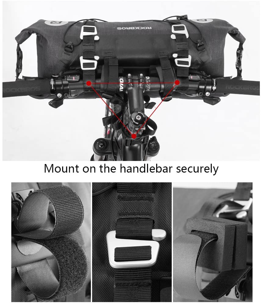 ROCKBROS Waterproof Handlebar Bags Front 2 Dry Packs for MTB Road Bicycles 19-20L