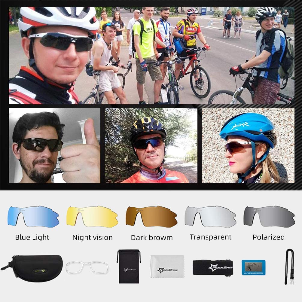 ROCKBROS Slim Polarised Sports Sunglasses With 4 Interchangeable Lens