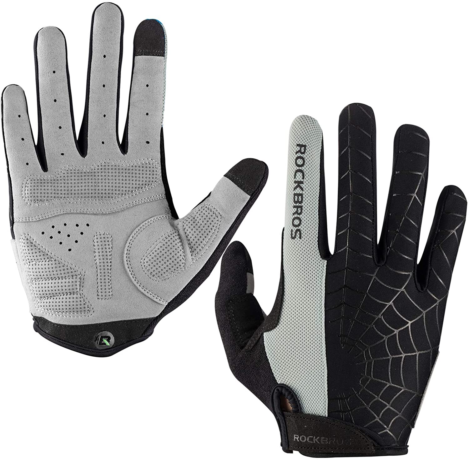 ROCKBROS Full Finger Cycling Gloves Touchscreen Gloves Full Finger Sports Gloves Running Gloves L / Grey