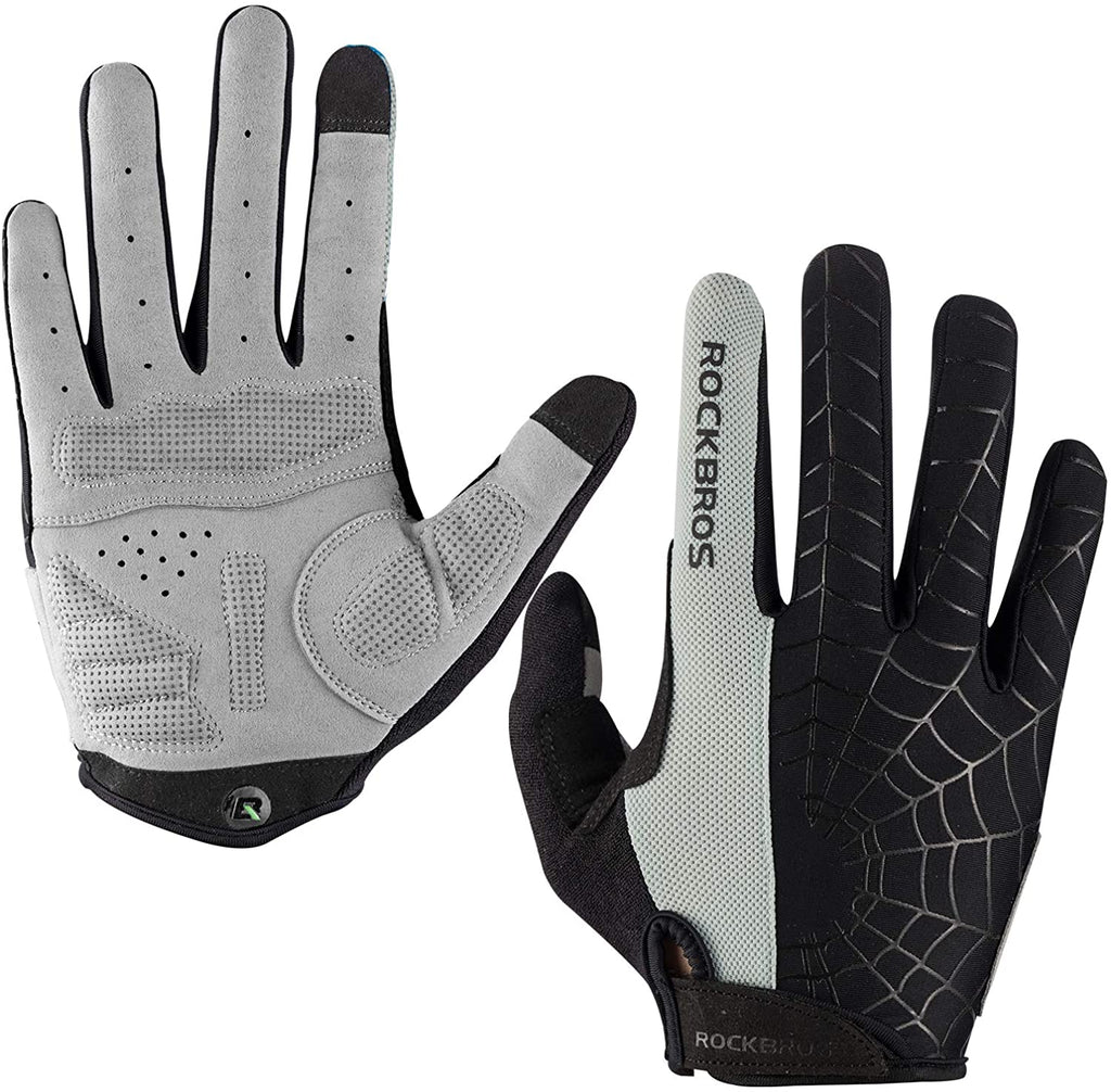 RockBros Spring Summer Cycling Gloves Full Finger Gloves Touch Screen Black