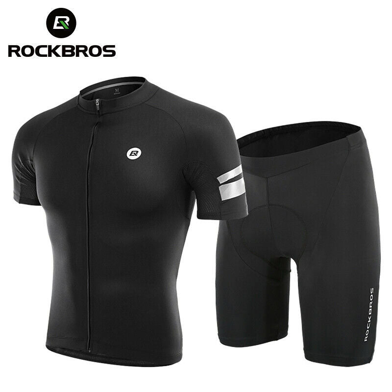 ROCKBROS Cycling Jersey Shorts Set Bike MTB Compression Wicking Sport Pants Breathable Coolmax Pad Pants For Men Women